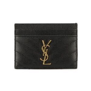 Matelassé Card Case With Gold Hardware